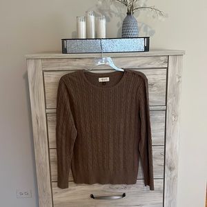 Sonoma - Classic Cable Knit Sweater - Brown - XL